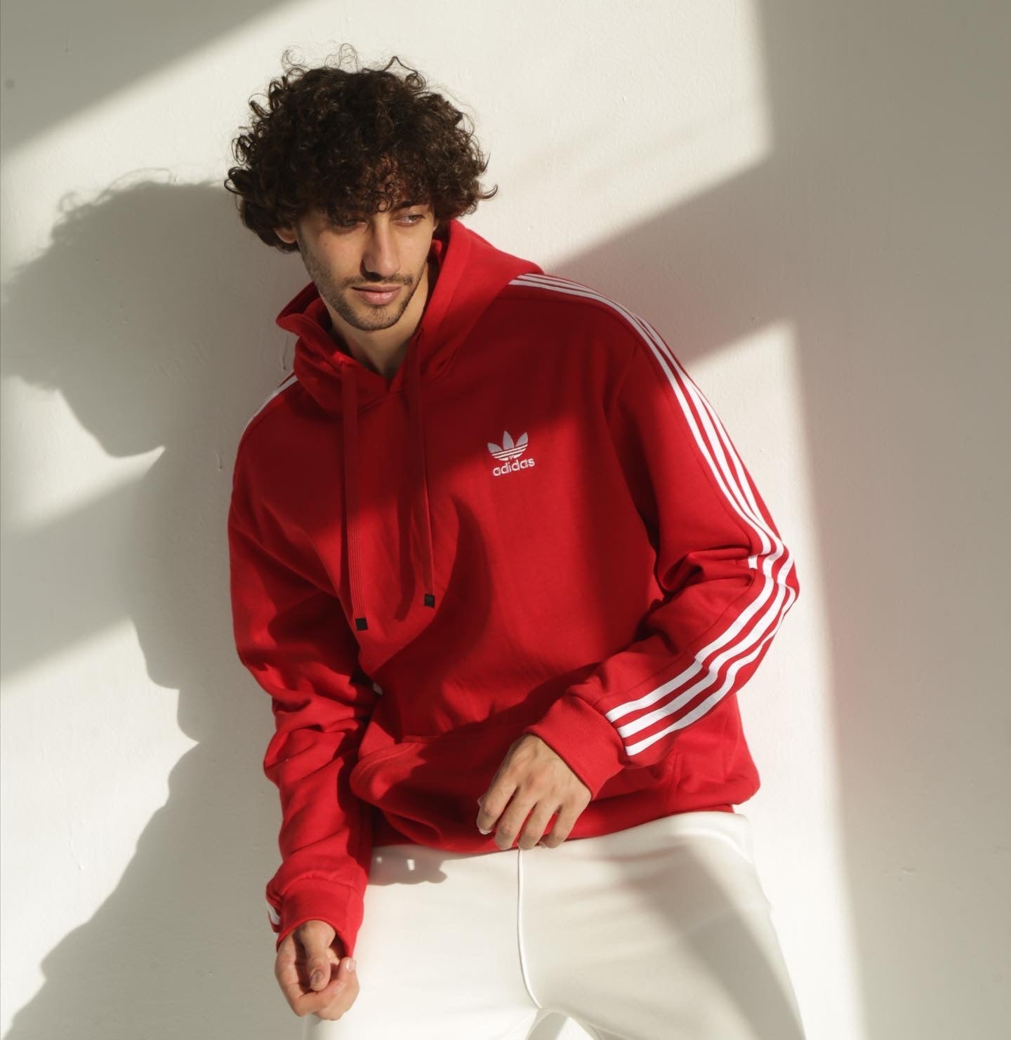 Adidas mens best sale red hoodie