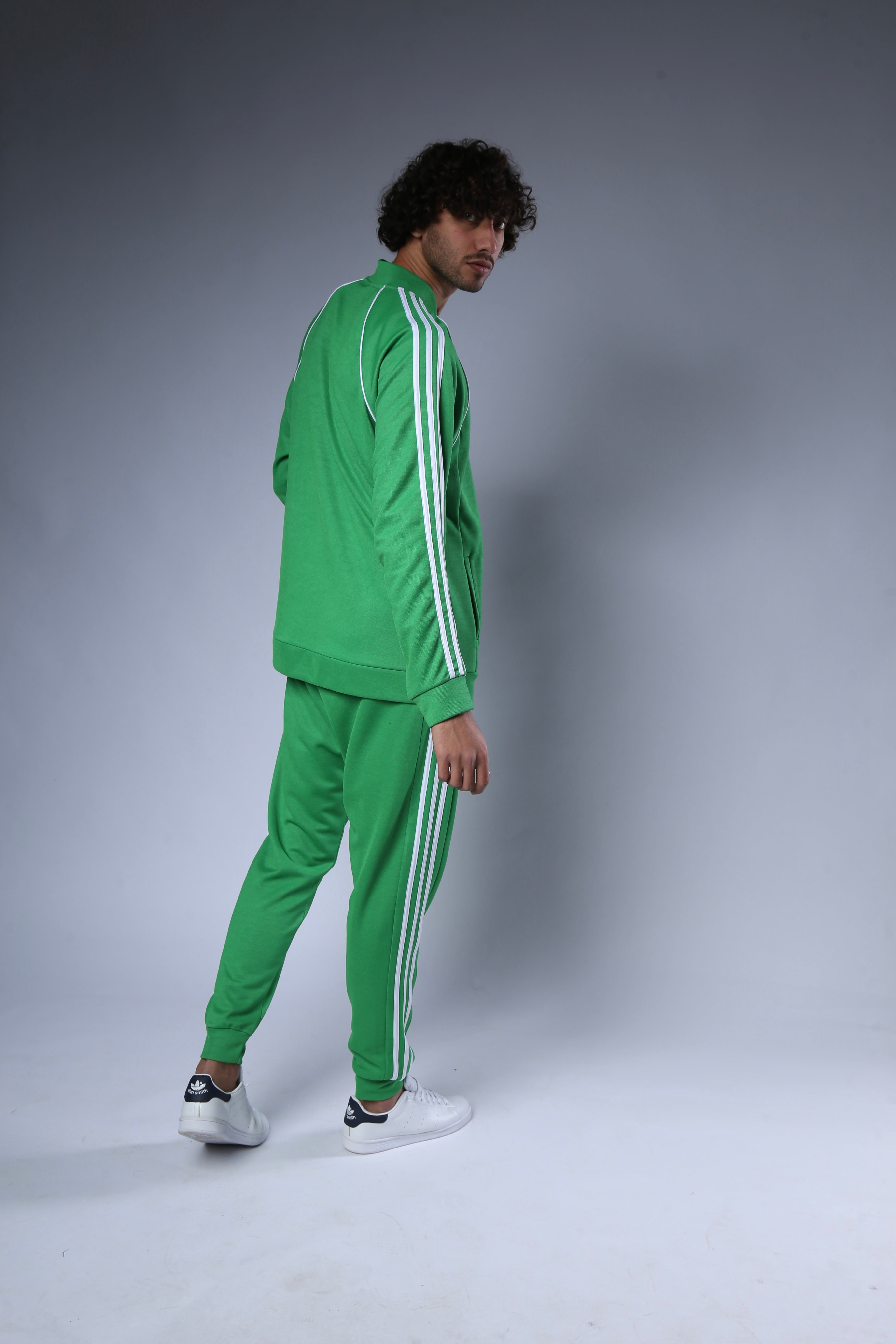 Adidas red gold on sale and green tracksuit