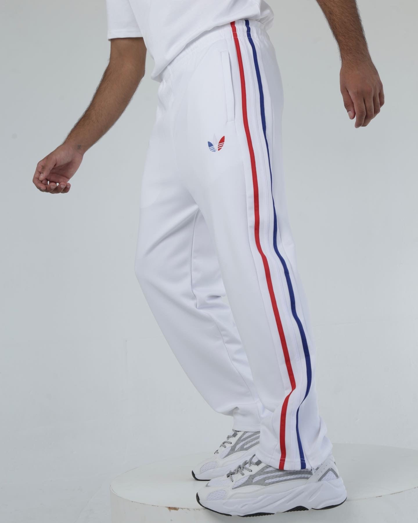 Adidas white clearance track pants