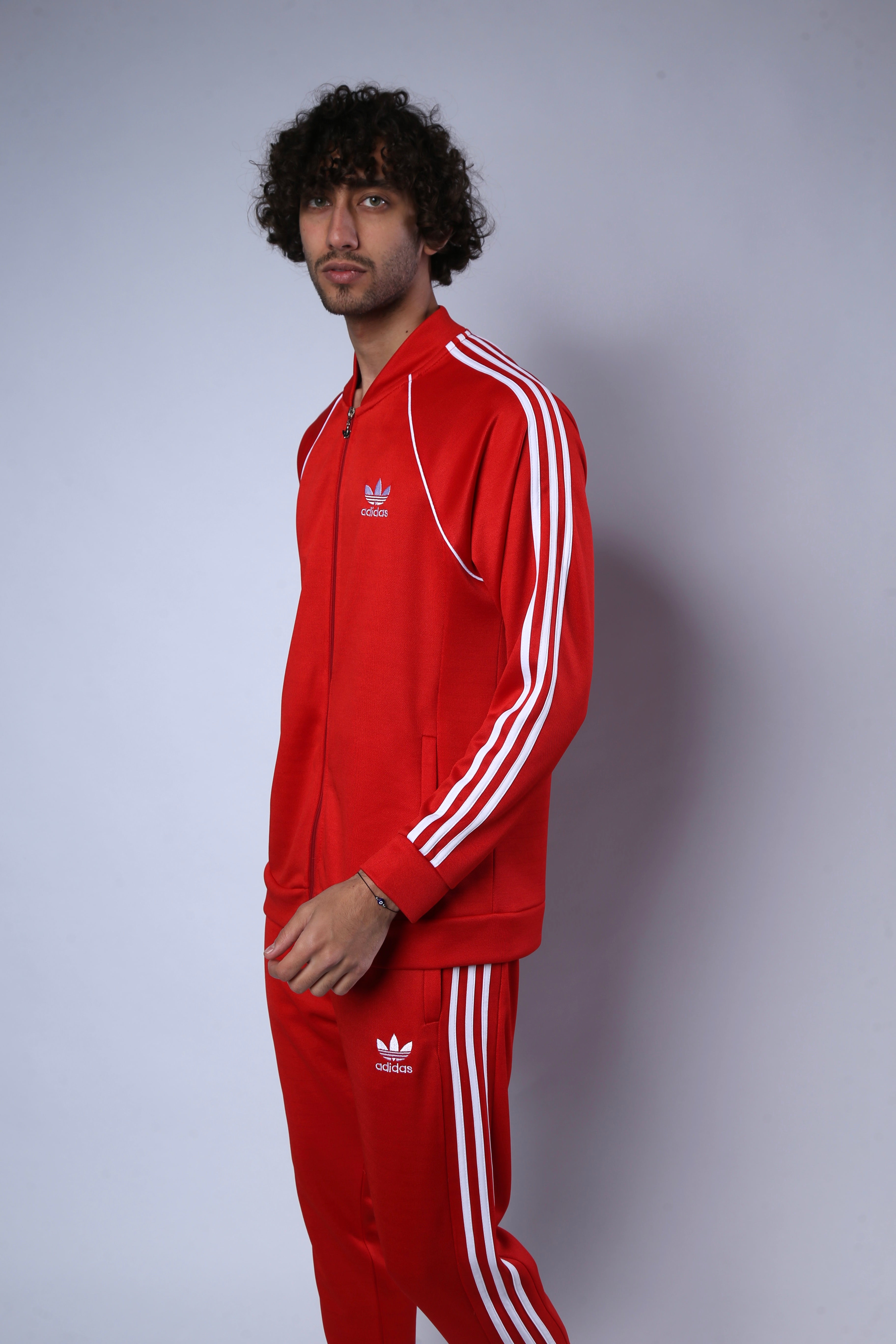 All red hotsell adidas sweatsuit